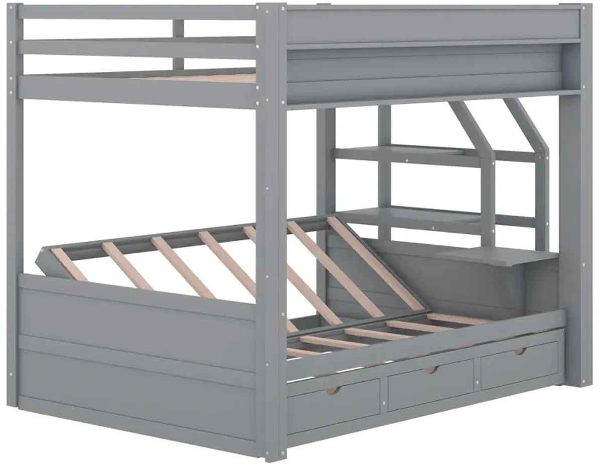 Merax Convertible Bunk Bed with Storage Staircase