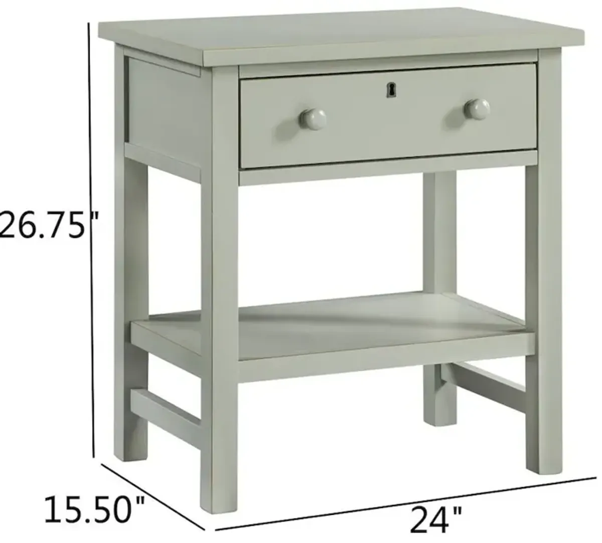 Comfort Pointe Franklen 1-drawer Storage Nightstand - Antique Gray