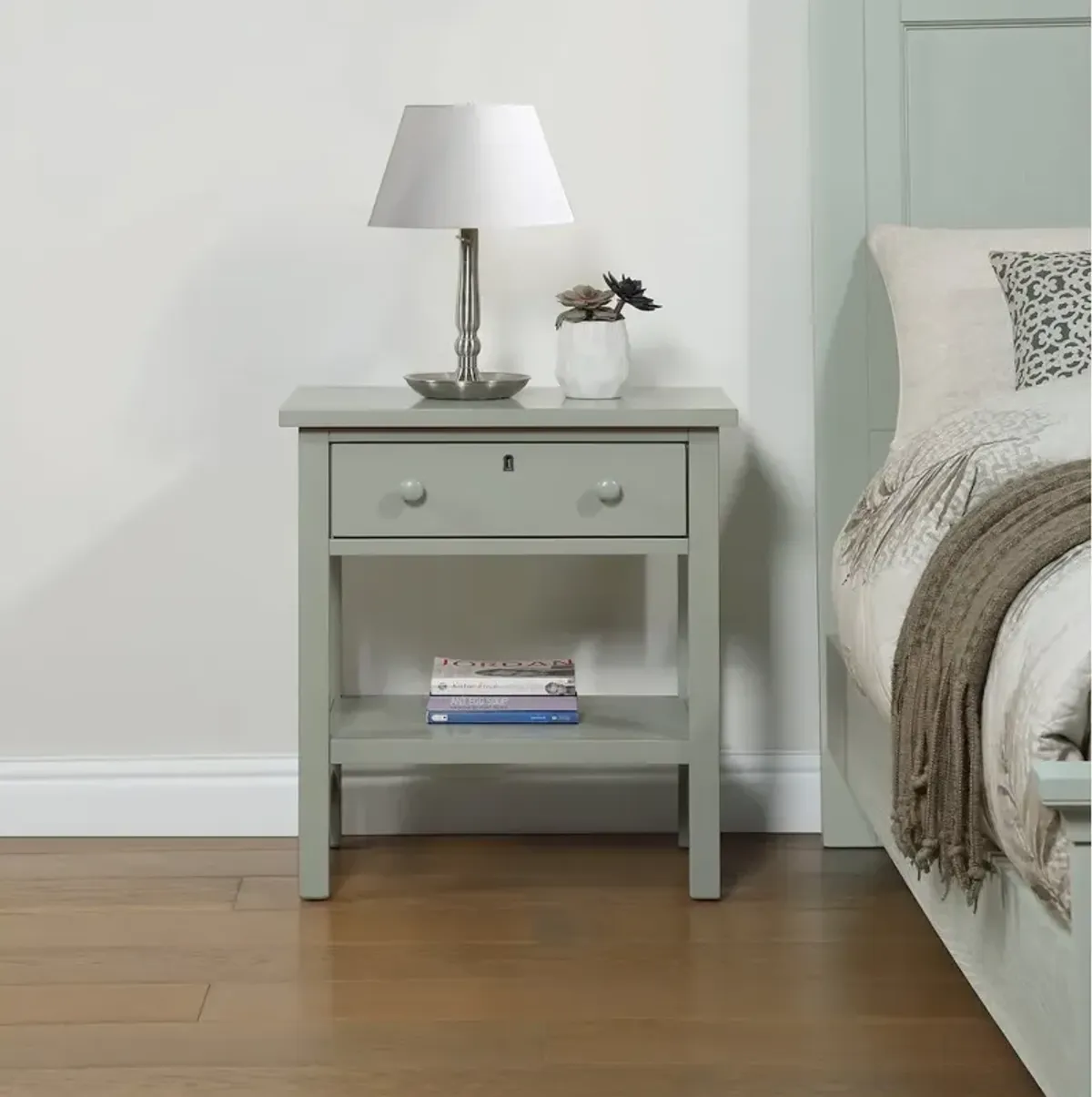 Comfort Pointe Franklen 1-drawer Storage Nightstand - Antique Gray