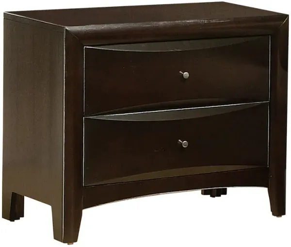Spacious 2 Drawer Nightstand, Brown-Benzara