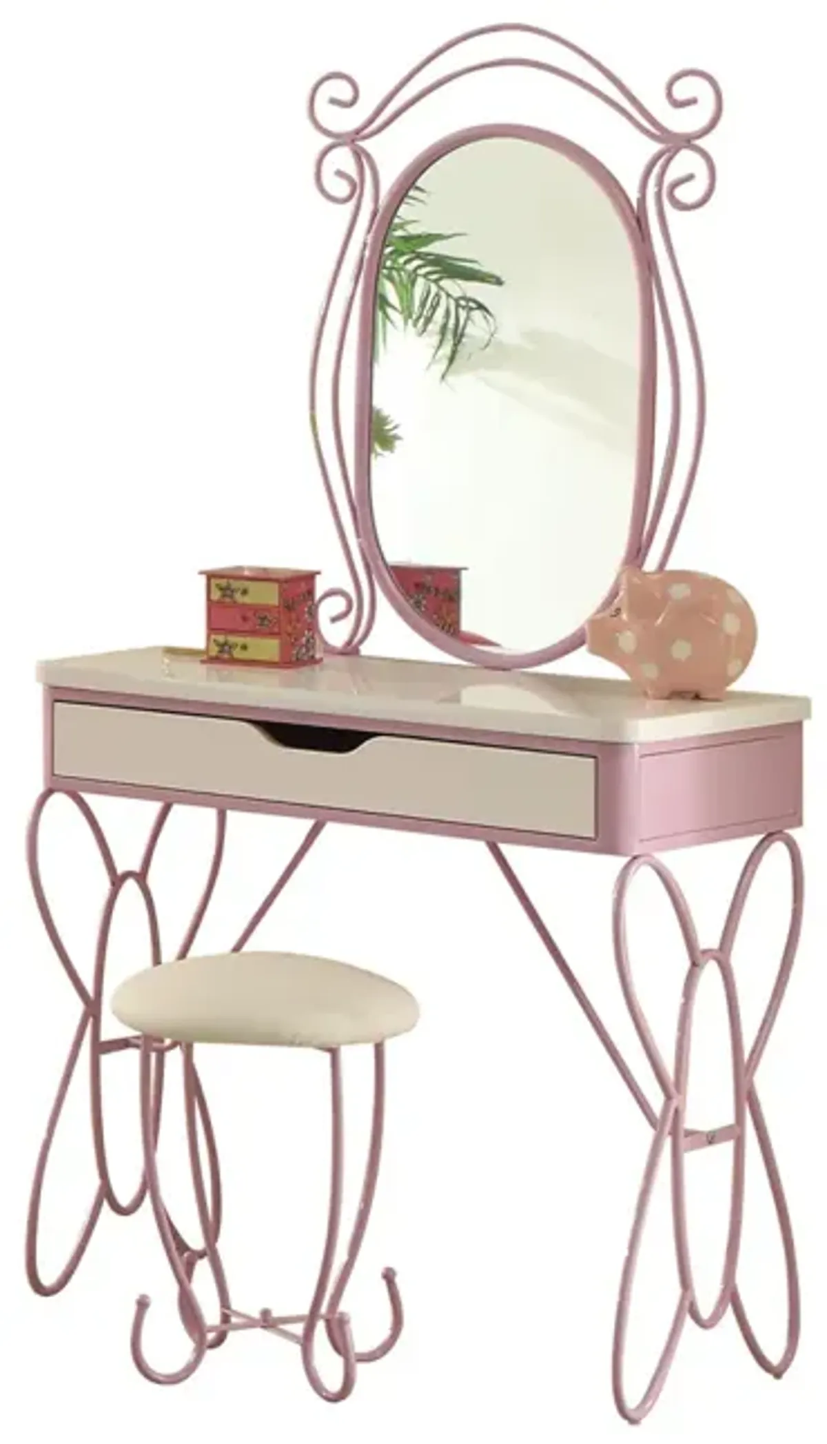 Priya II Vanity Set In White & Light Purple