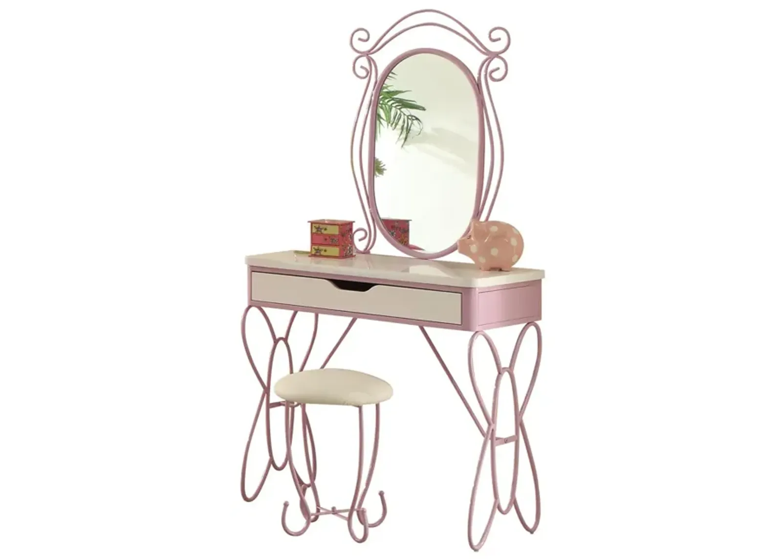 Priya II Vanity Set In White & Light Purple