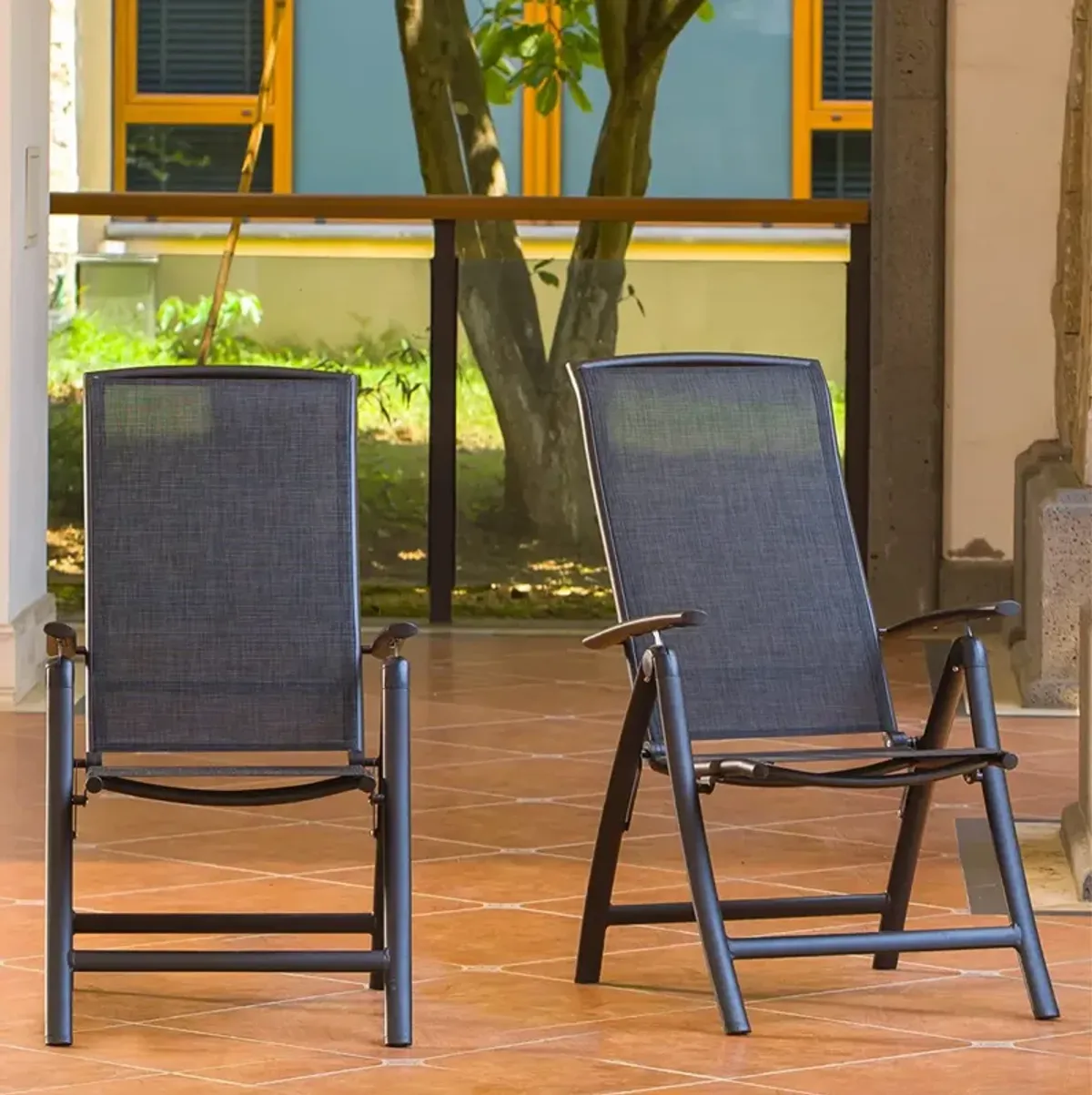 Outdoor Reclining Patio Chairs, Set of 2