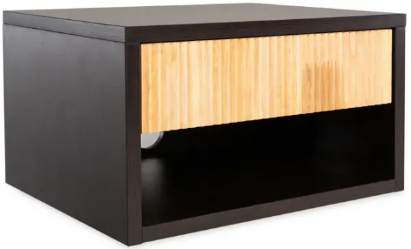 Elise Classic Contemporary Floating Wall Mounted Nightstand with Soft-Close Tambour Drawer and Cable Hole