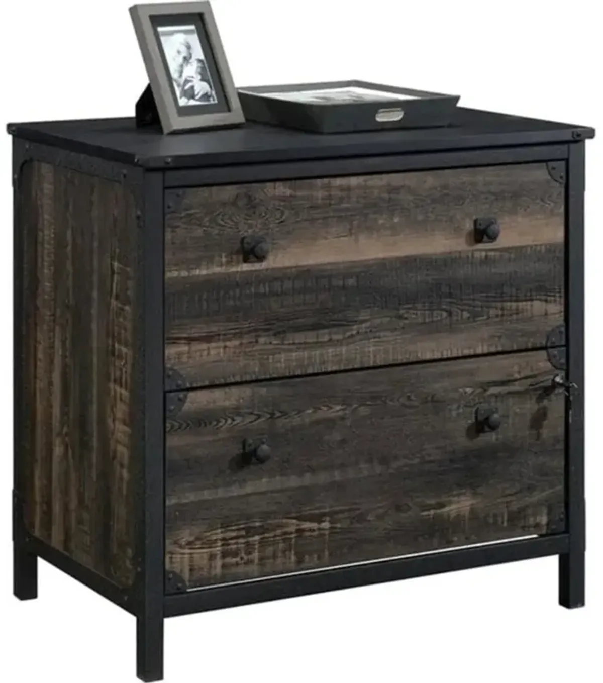 Sauder 2-Drawer Lateral File Cabinet in Carbon Oak