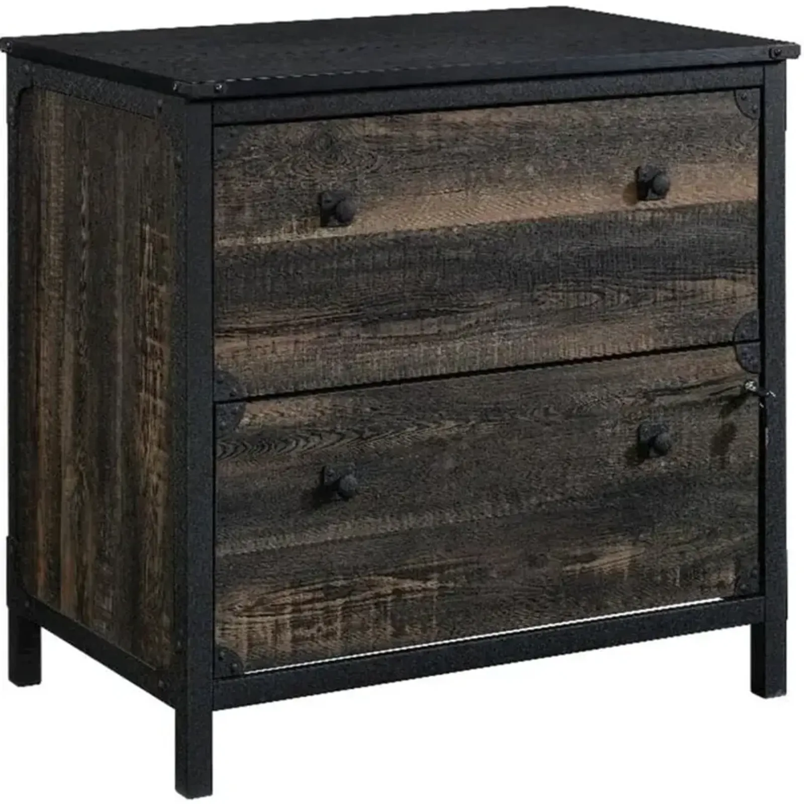 Sauder 2-Drawer Lateral File Cabinet in Carbon Oak