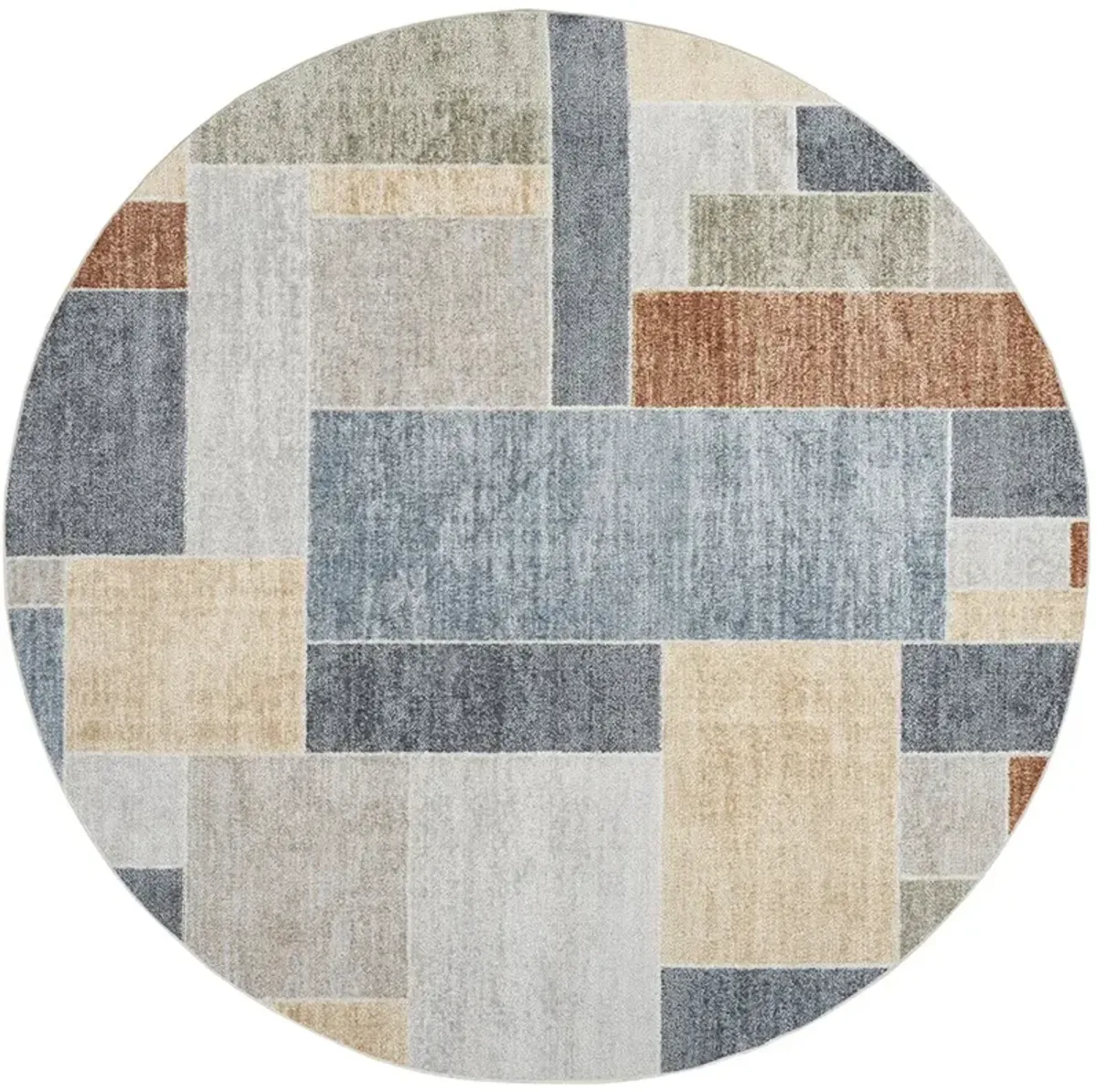 Astra Machine Washable ASW09 Multicolor 5'3" Round Rug