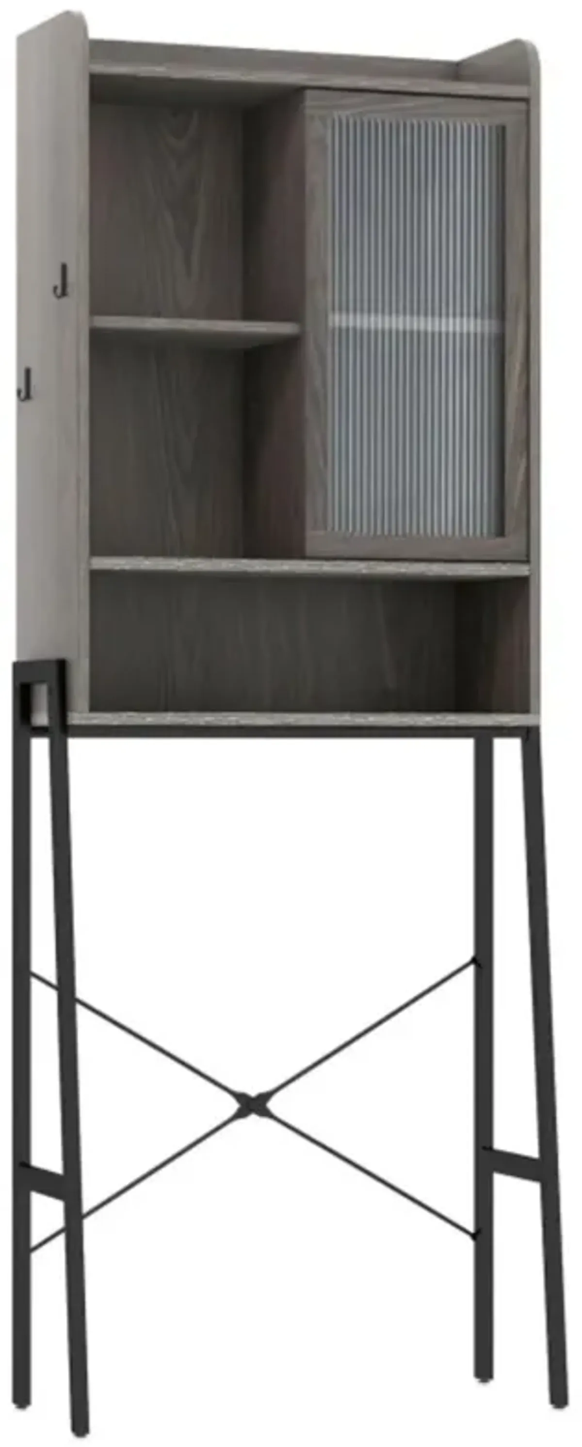 Hivvago Over the Toilet Storage Cabinet with Sliding Acrylic Door and Adjustable Shelves