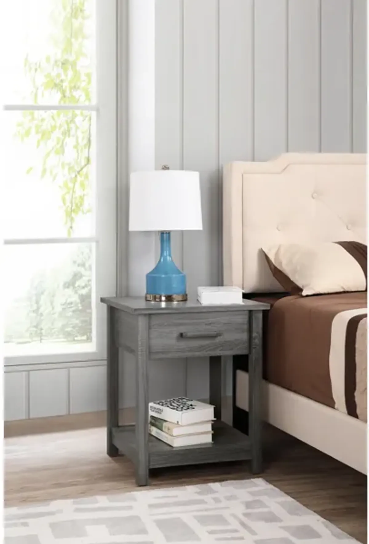 Salem 1-Drawer Nightstand (24 in. H x 19 in. W x 20 in. D)