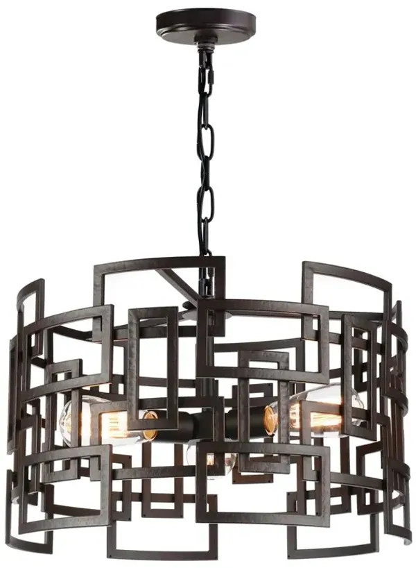 CWI Lighting Litani 3 Light Down Chandelier With Brown Finish