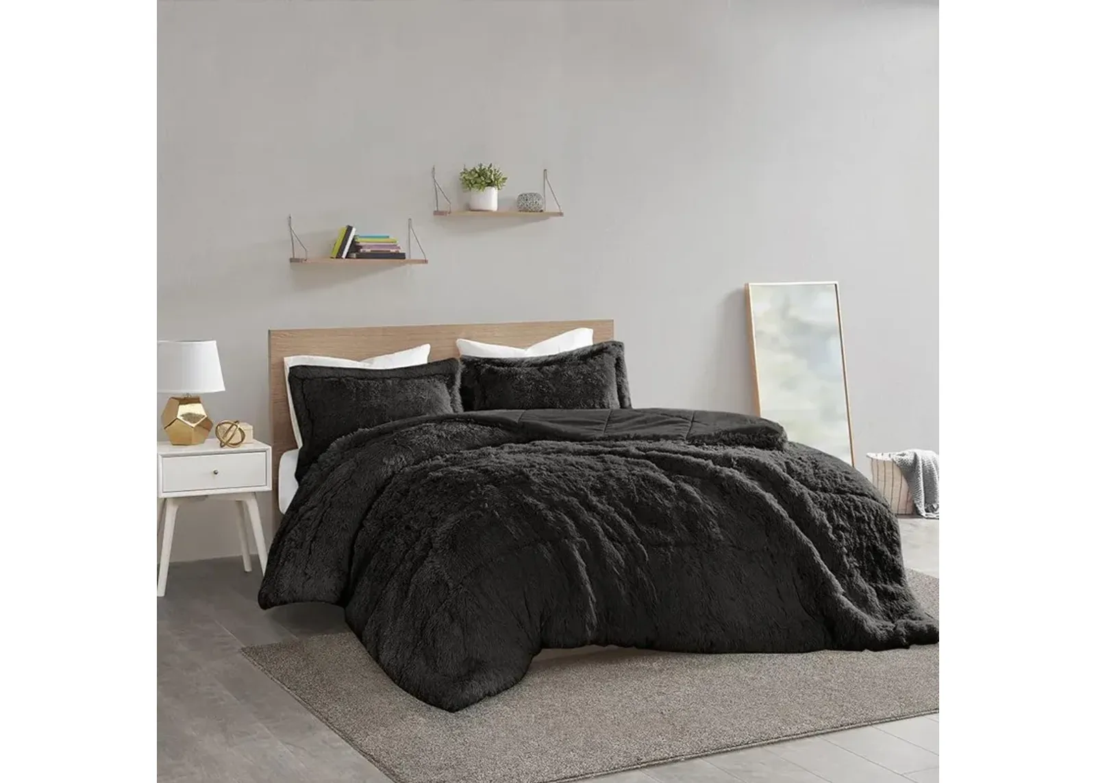 Belen Kox Shaggy Long Fur Comforter Set, Belen Kox