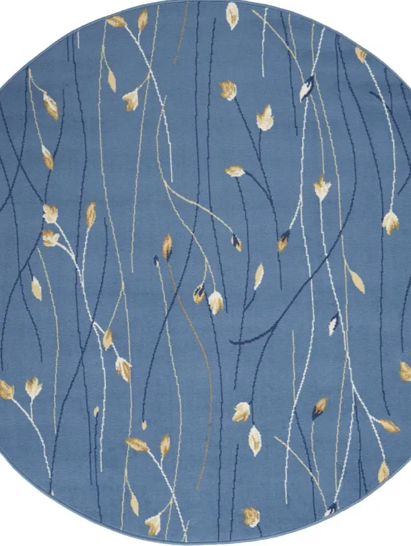 Grafix GRF15 Light Blue 4' x Round Rug