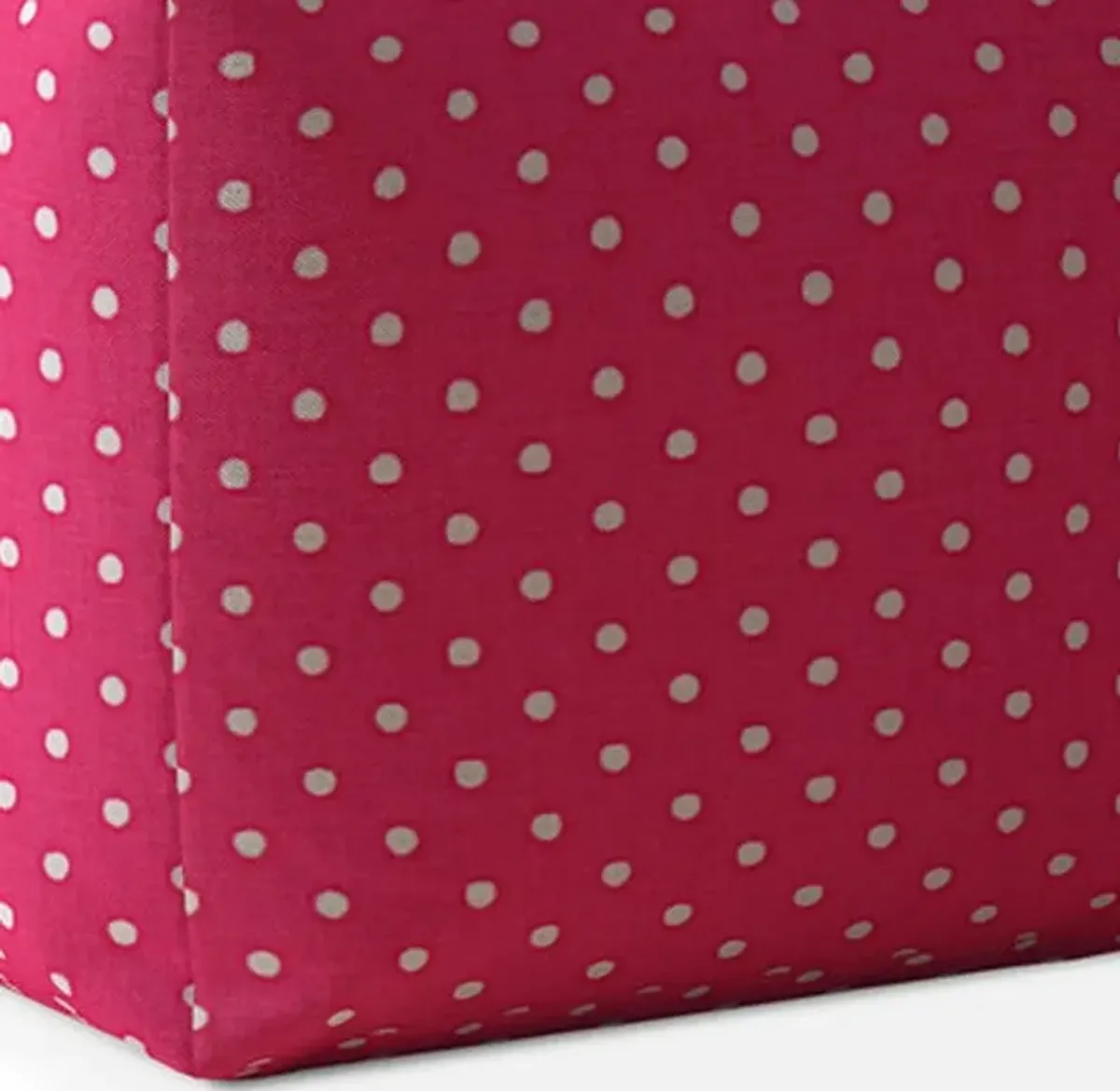 Hivvago 17" Pink And White Cotton Polka Dots Pouf Ottoman