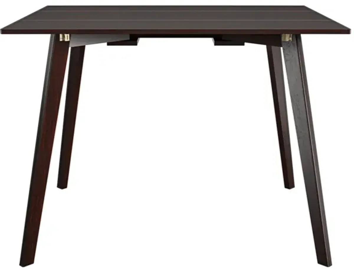 COSCO 30" x 48" Wooden Drop Leaf Multi-Purpose Table, Dark Mahogany