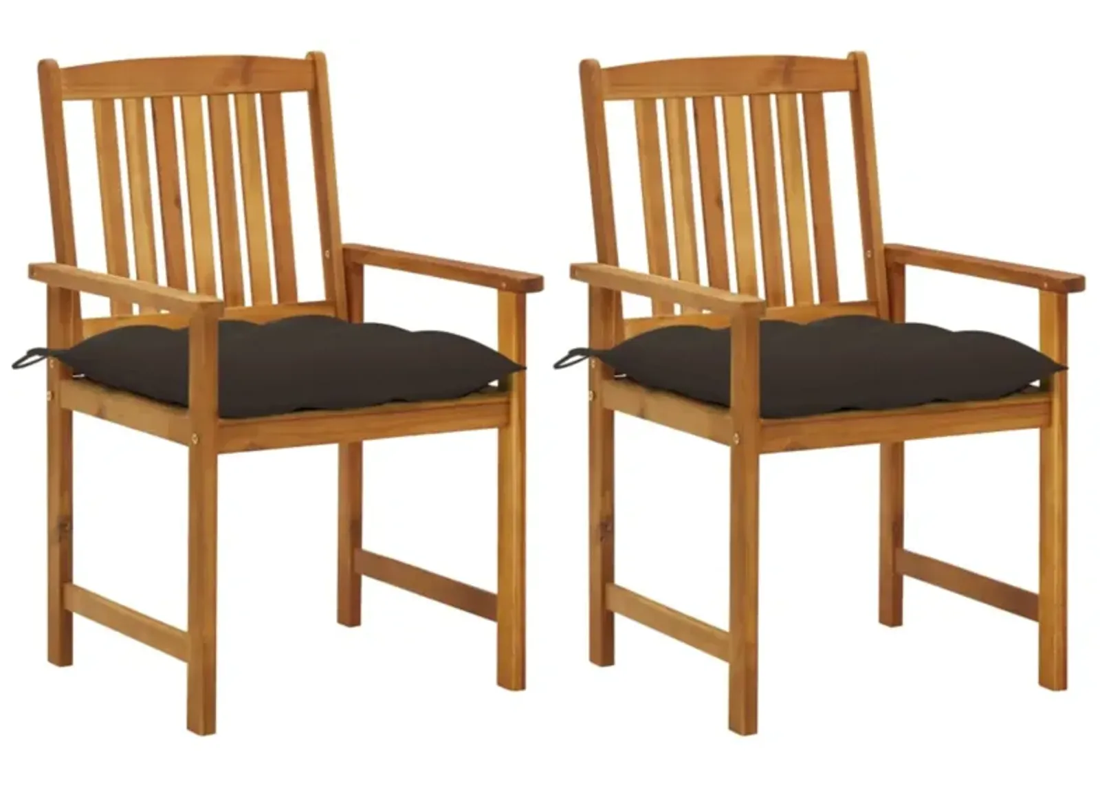 vidaXL Patio Chairs with Cushions 2 pcs Solid Acacia Wood