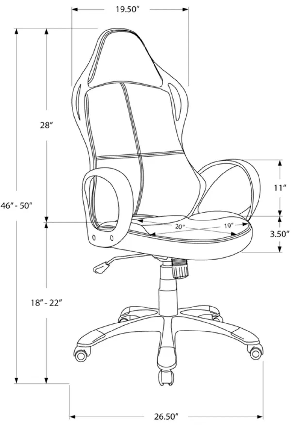 Monarch Specialties I 7259 Office Chair, Gaming, Adjustable Height, Swivel, Ergonomic, Armrests, Computer Desk, Work, Metal, Mesh, Black, Red, Contemporary, Modern