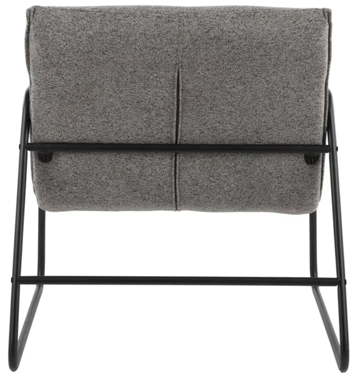 Casper Industrial Arm Chair In Black Steel And Grey Noise Fabric