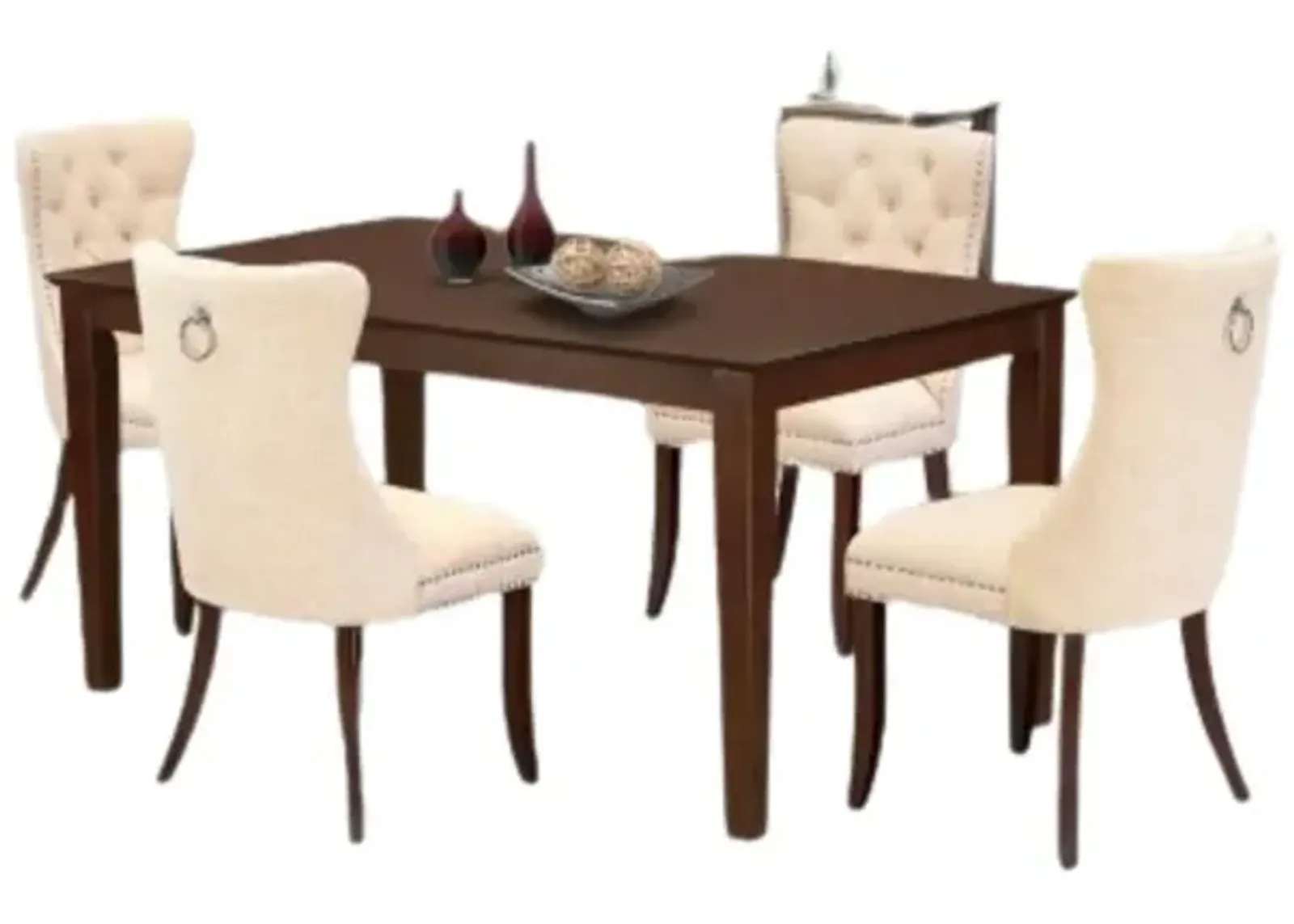 5 Piece Kitchen Table & Chairs Set Consists of a Rectangle Modern Dining Table