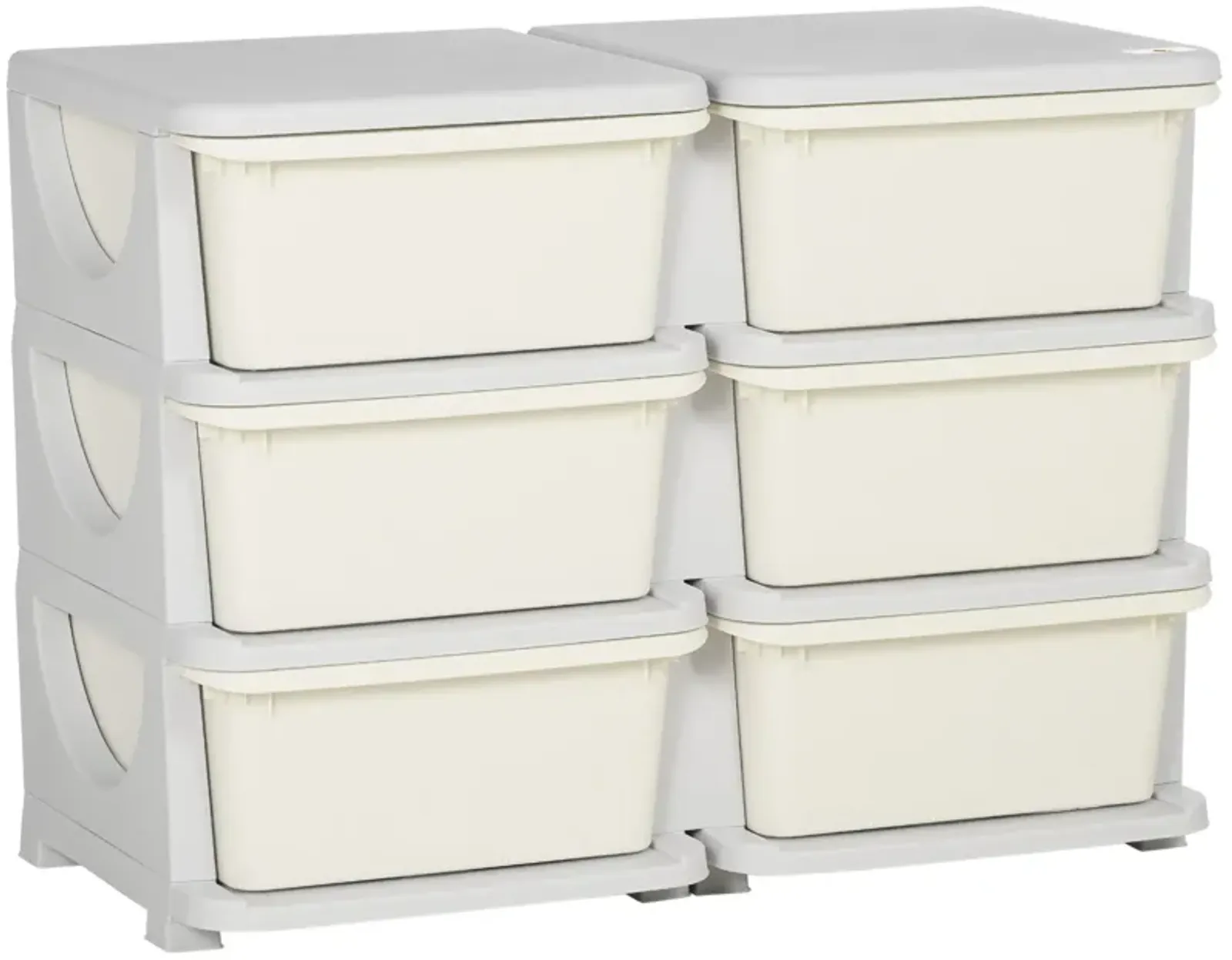 3 Tier Kids Storage Unit, 3 Drawer Chest Toy Organizer Plastic Bins for Kids Bedroom Nursery Kindergarten Living Room for Boys Girls Toddlers, Cream White