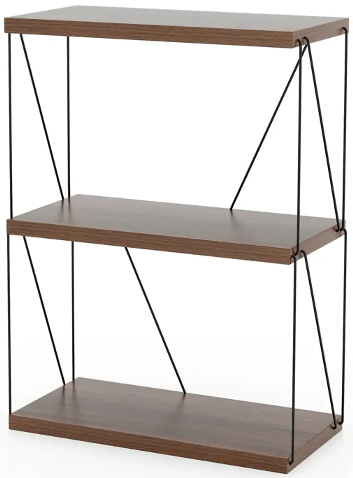 Multipurpose Display Rack with Metal Frame, Tiered Shelving