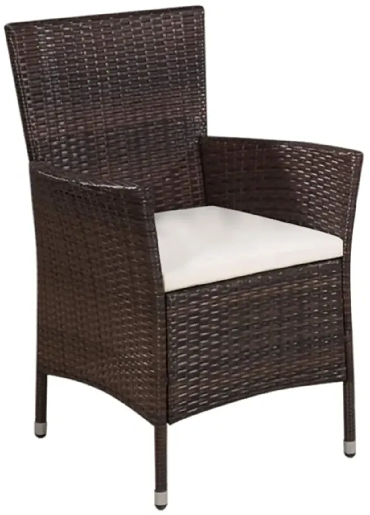 vidaXL 3 Piece Bistro Set Poly Rattan Brown