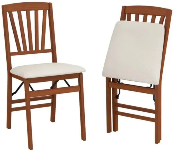 Hivvago Folding Dining Chairs Set of 2 with Padded Seat and Rubber Wood Frame