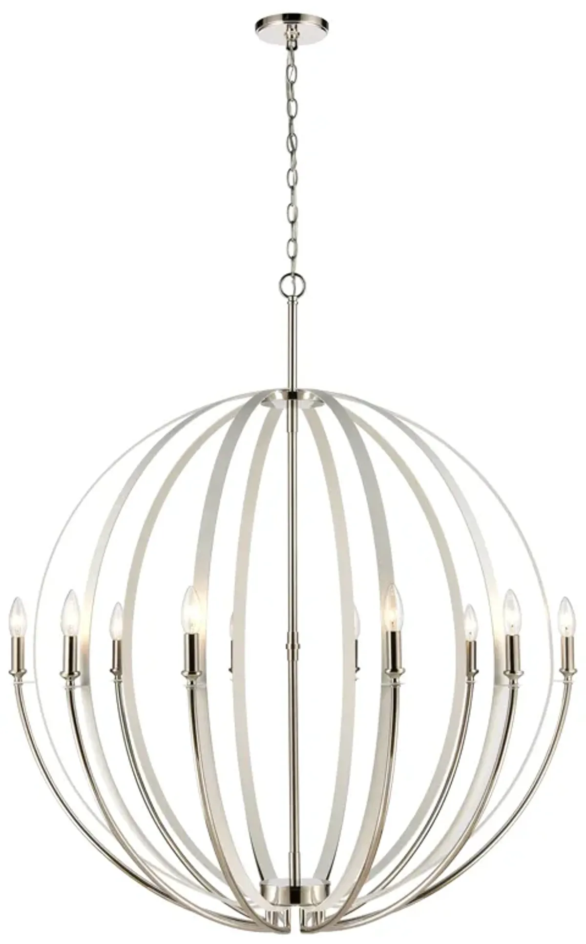 Rotunde 38'' Wide 10-Light White Chandelier