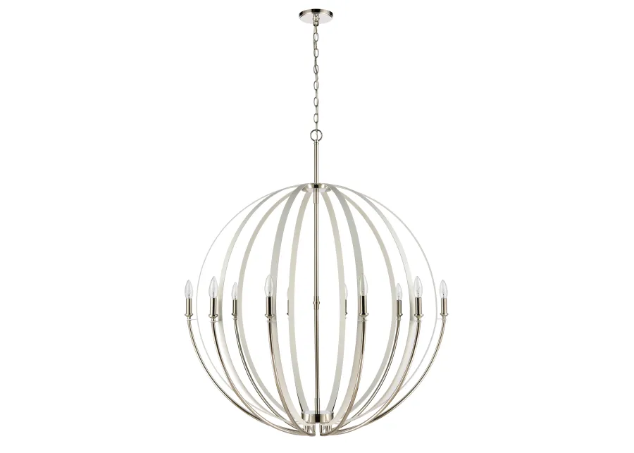 Rotunde 38'' Wide 10-Light White Chandelier