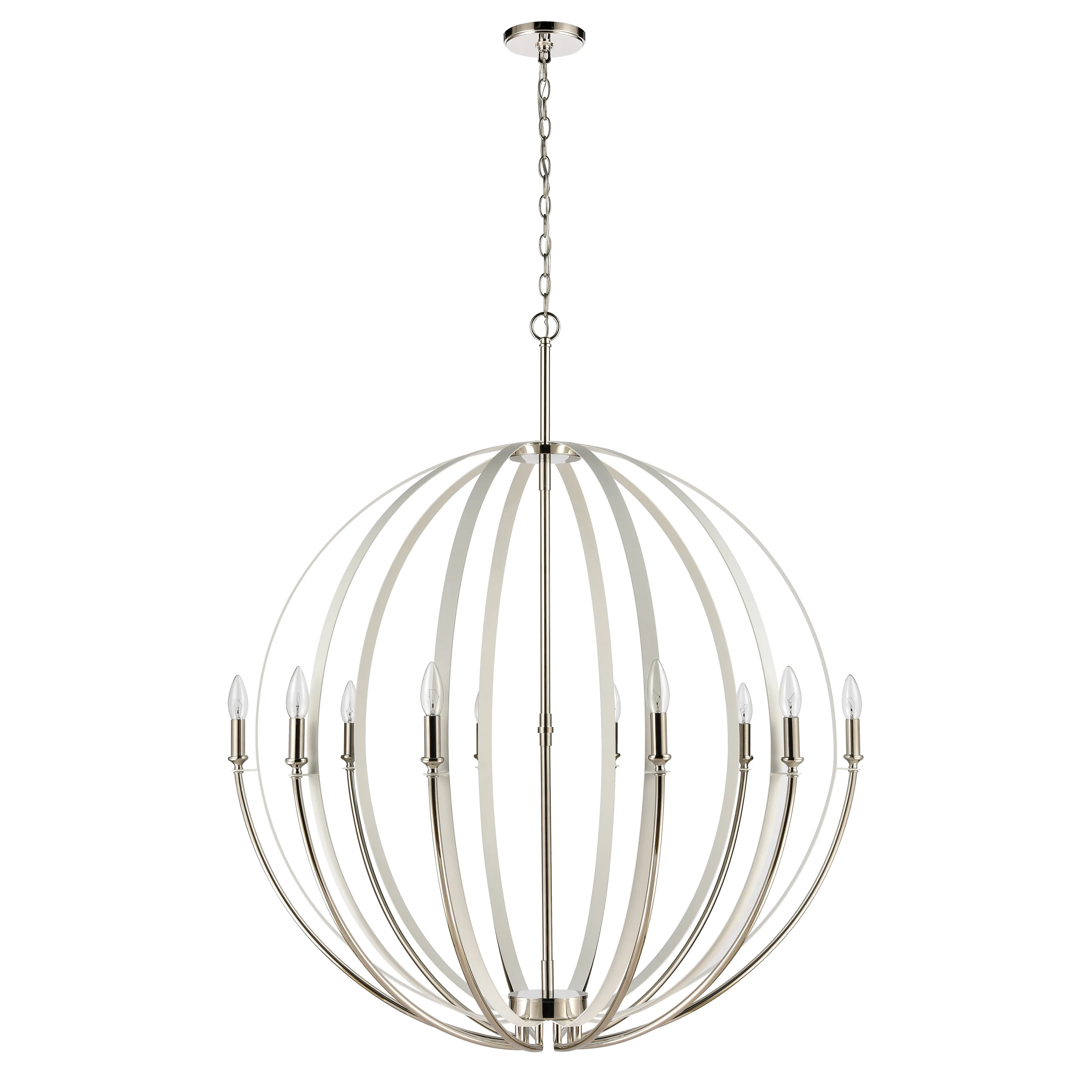 Rotunde 38'' Wide 10-Light White Chandelier