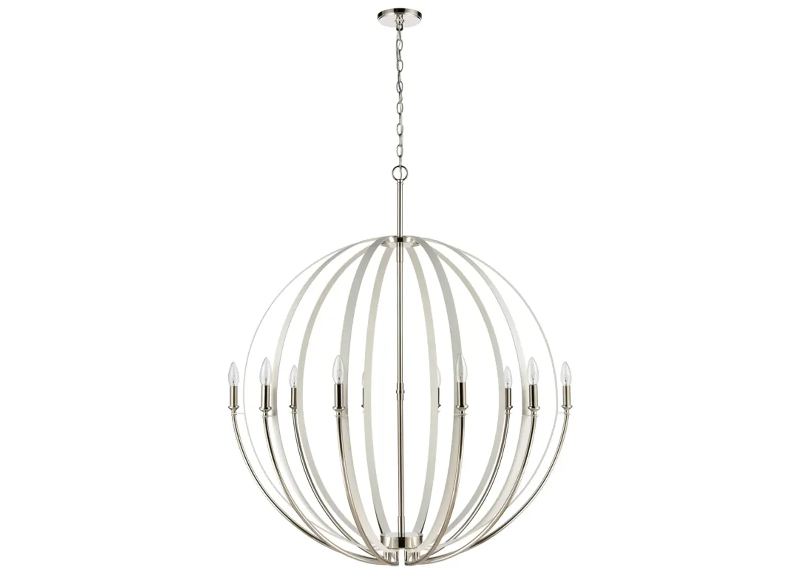 Rotunde 38'' Wide 10-Light White Chandelier