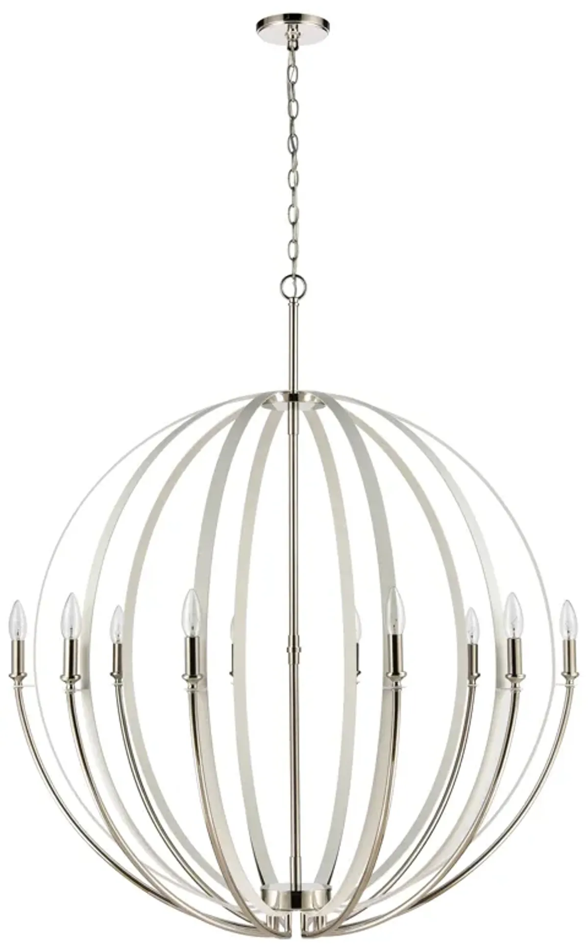 Rotunde 38'' Wide 10-Light White Chandelier