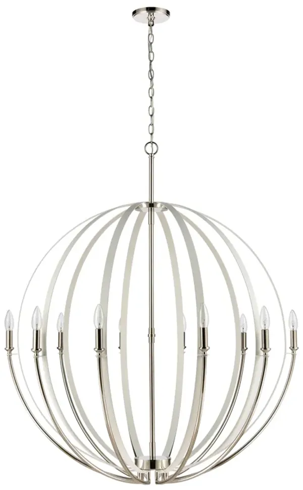Rotunde 38'' Wide 10-Light White Chandelier