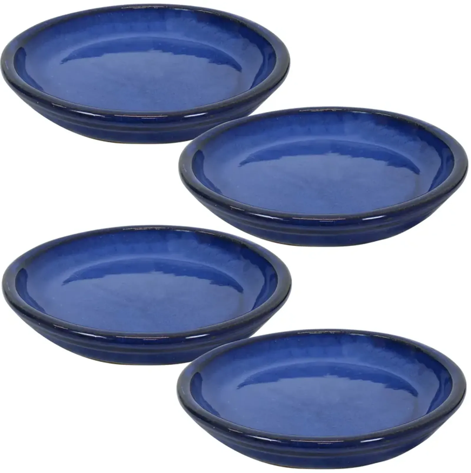 Sunnydaze Glazed Ceramic Flower Pot/Plant Saucer - Set of 4