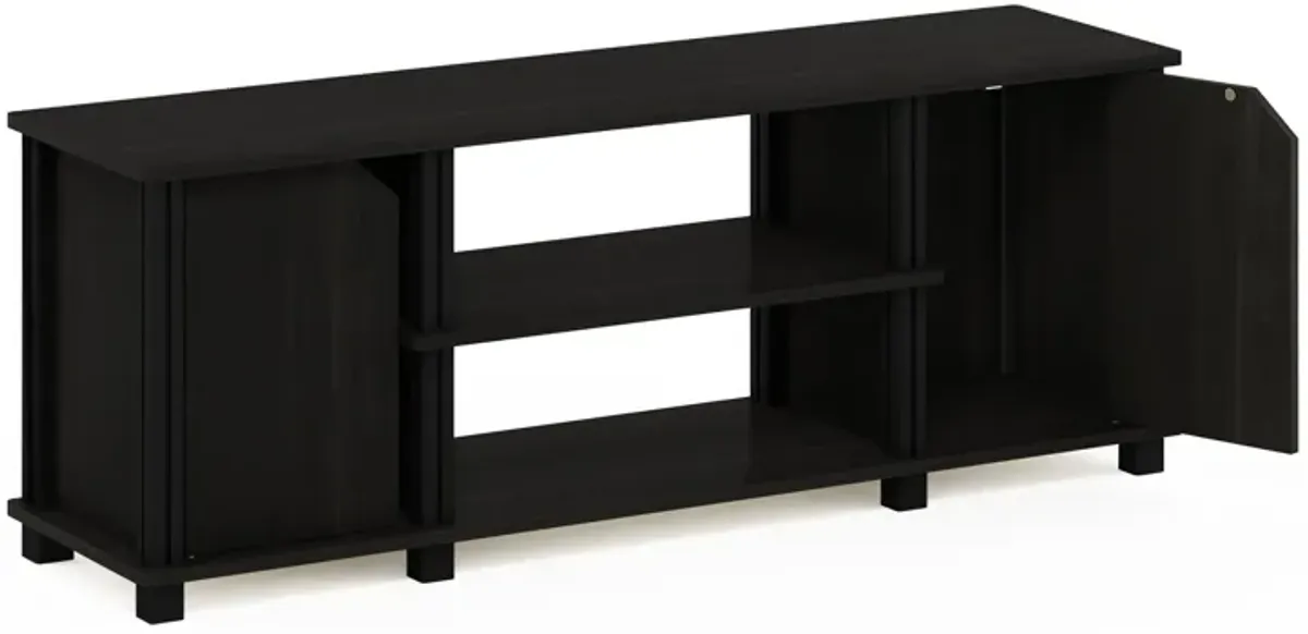 Furinno Brahms TV Stand Entertainment Center with Shelves and Storage for TV Size up to 45 Inch, Espresso/Black