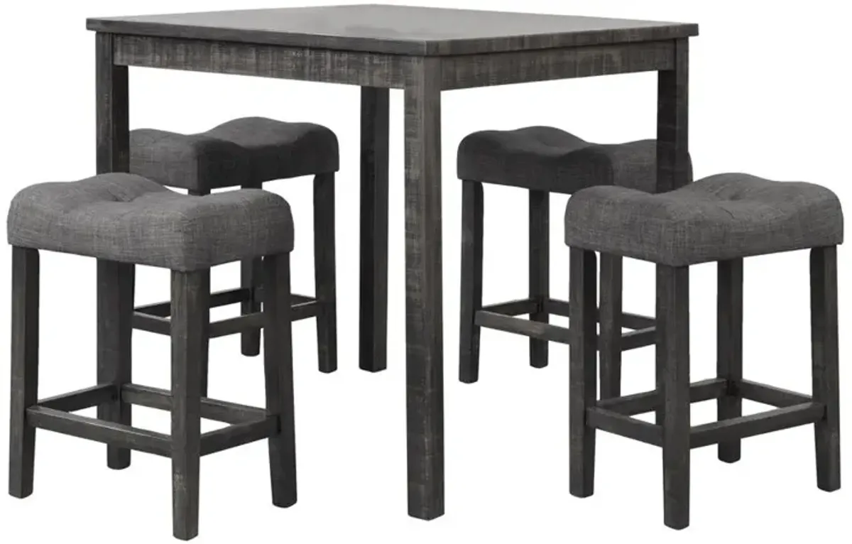 Vitalita 5-piece Black Charcoal Rectangular Dinette Set