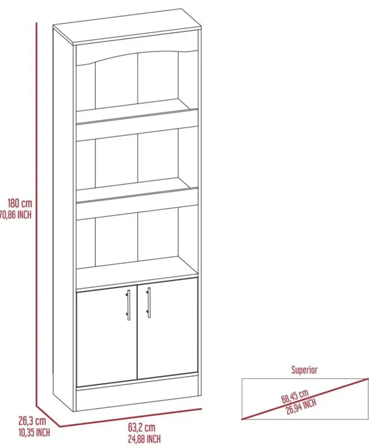 Shell Beach 1-Drawer 3-Shelf Bookcase Wengue