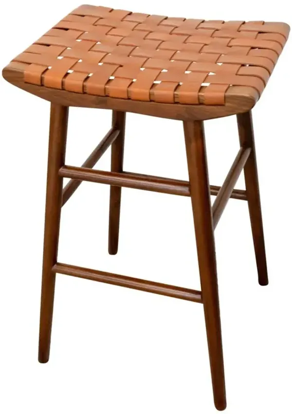 Ashcroft Furniture Co Maya 30 Genuine Leather Stool in Tan