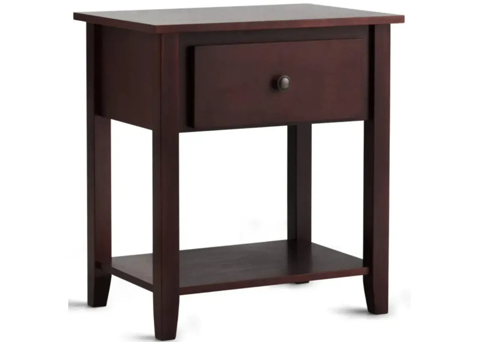 Nightstand with Drawer and Storage Shelf for Bedroom Living Room