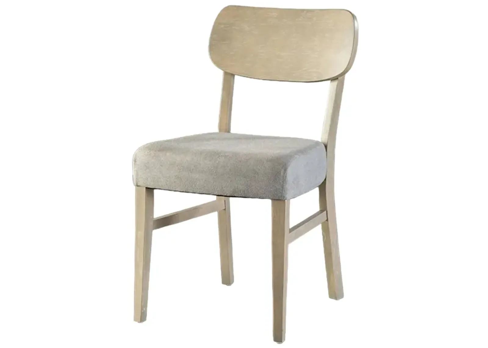 Kene Dining Side Chair Set of 2, Contour Back, Tapered Legs, Gray Fabric