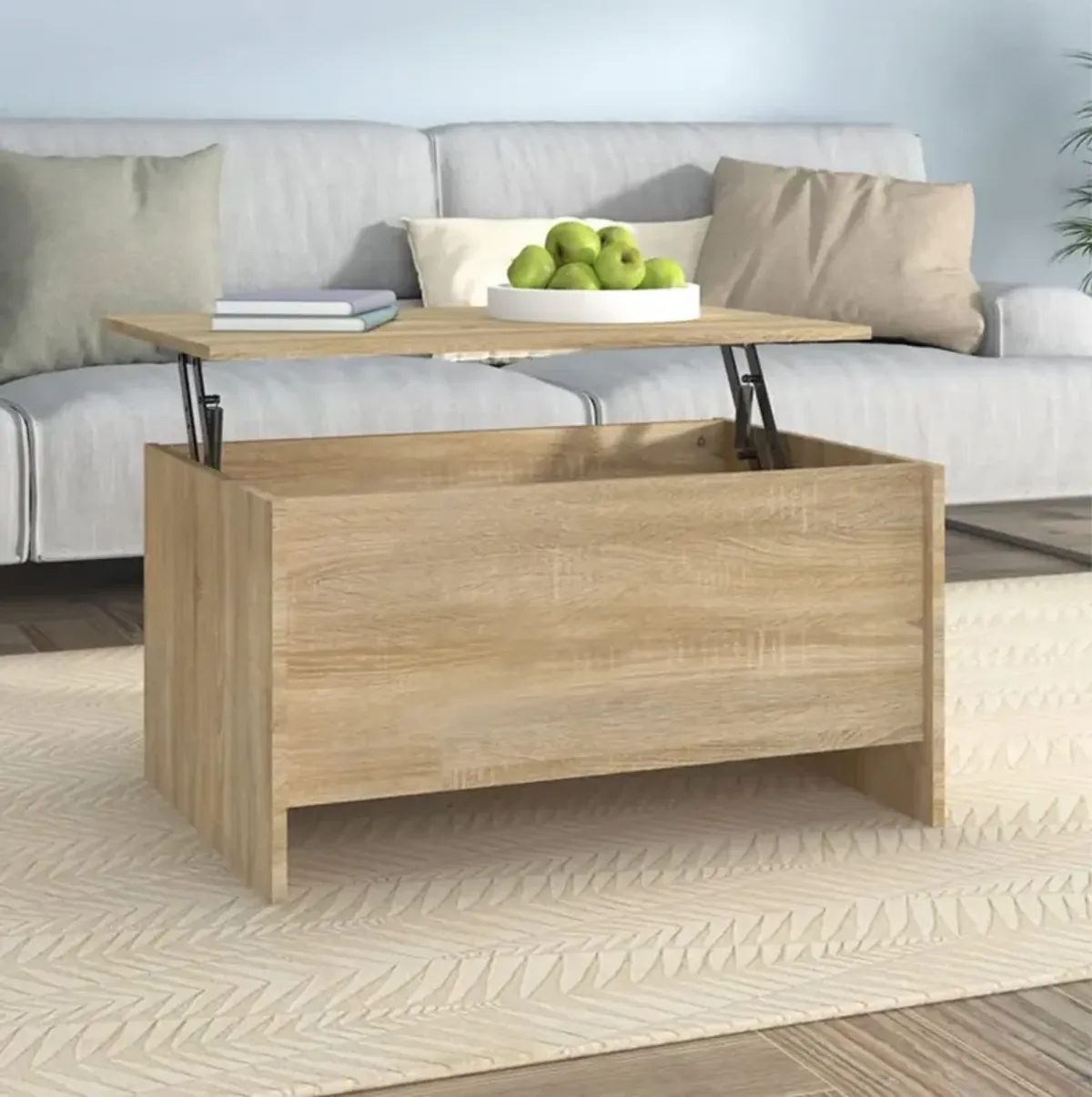 vidaXL Coffee Table Sonoma Oak 31.5"x21.9"x16.3" Engineered Wood