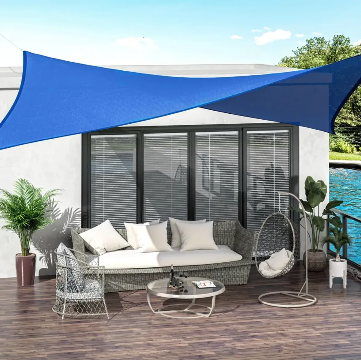 Sun Shade Sail Triangle Rectangle Square Outdoor Patio Canopy UV Top Shelter