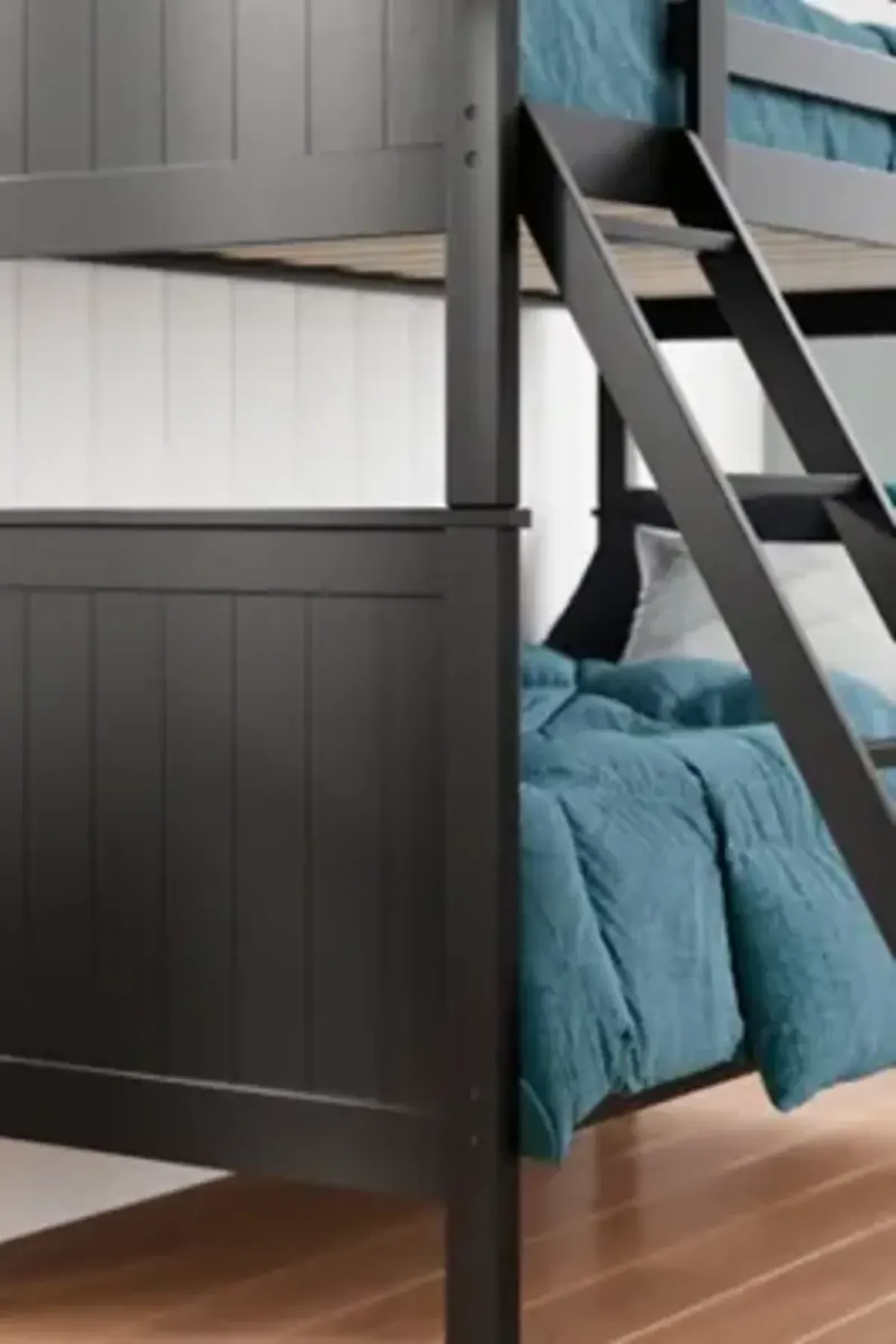 Nextonfort Twin Over Twin Bunk Bed in Black