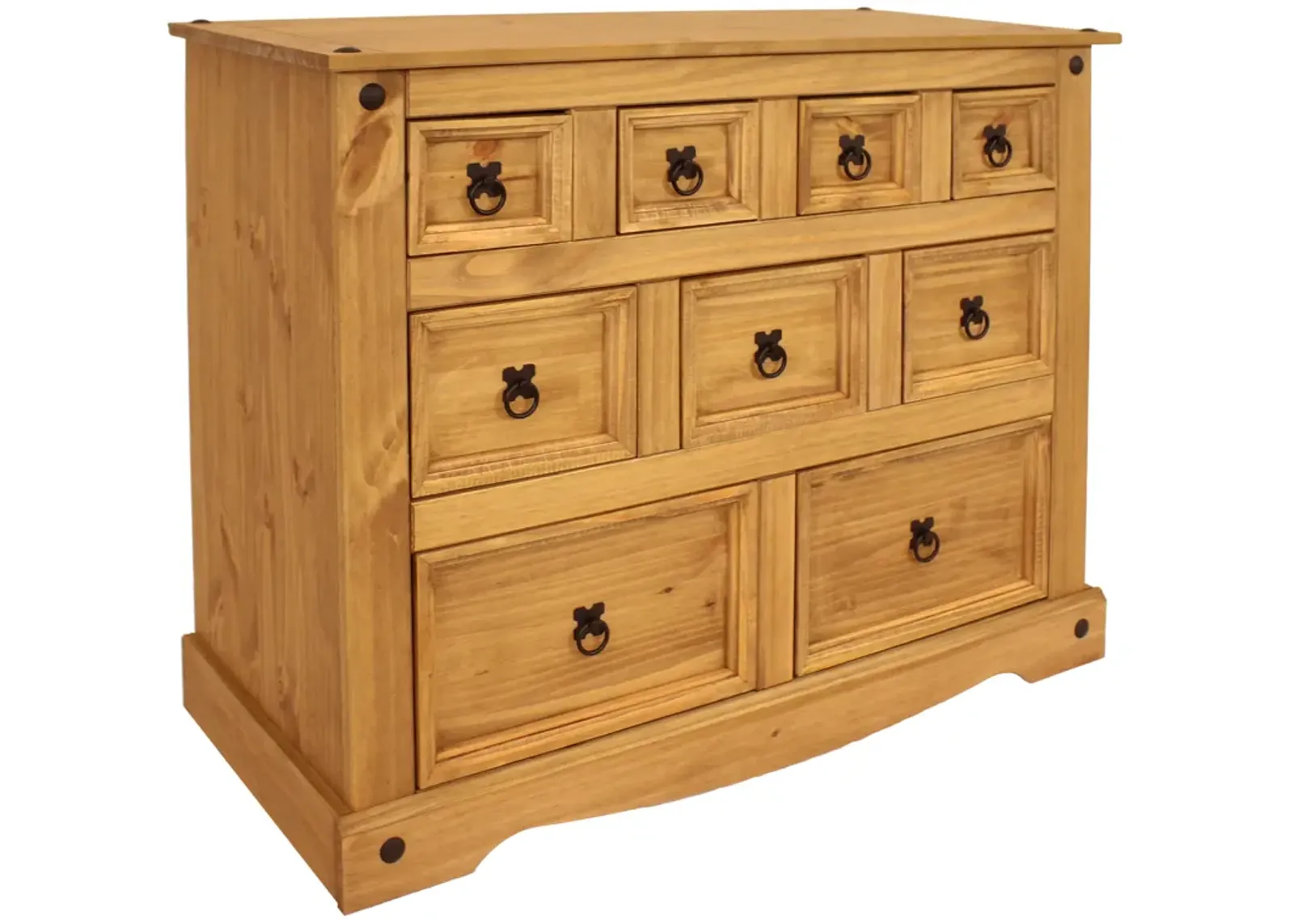 Sunnydaze 9-Drawer Solid Pine Chest - Light Brown - 39.75 in