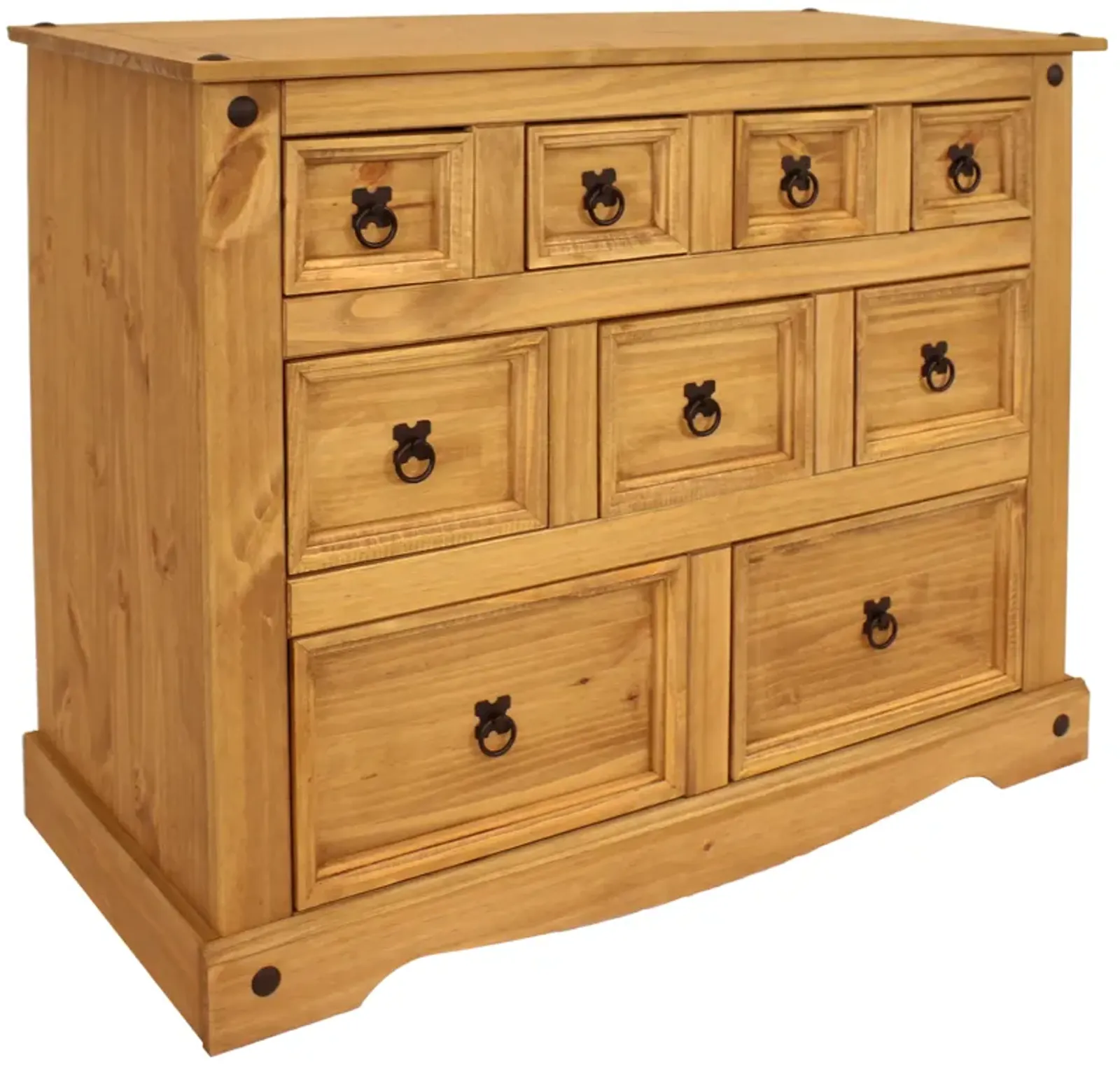 Sunnydaze 9-Drawer Solid Pine Chest - Light Brown - 39.75 in