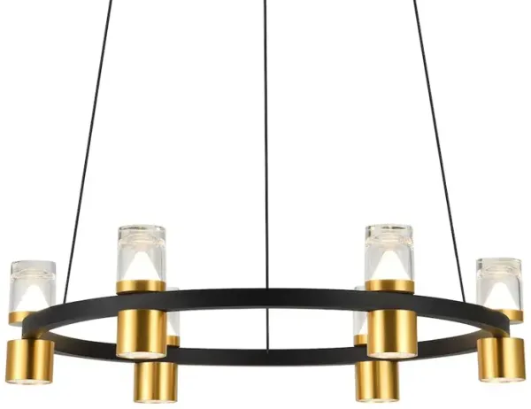 VONN Lighting 6-Light Pendant Lighting Height Adjustable Integrated LED Black Chandelier