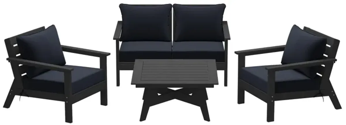 WestinTrends Outdoor 5-Piece Modular Sectional Patio Furniture Sofa Set