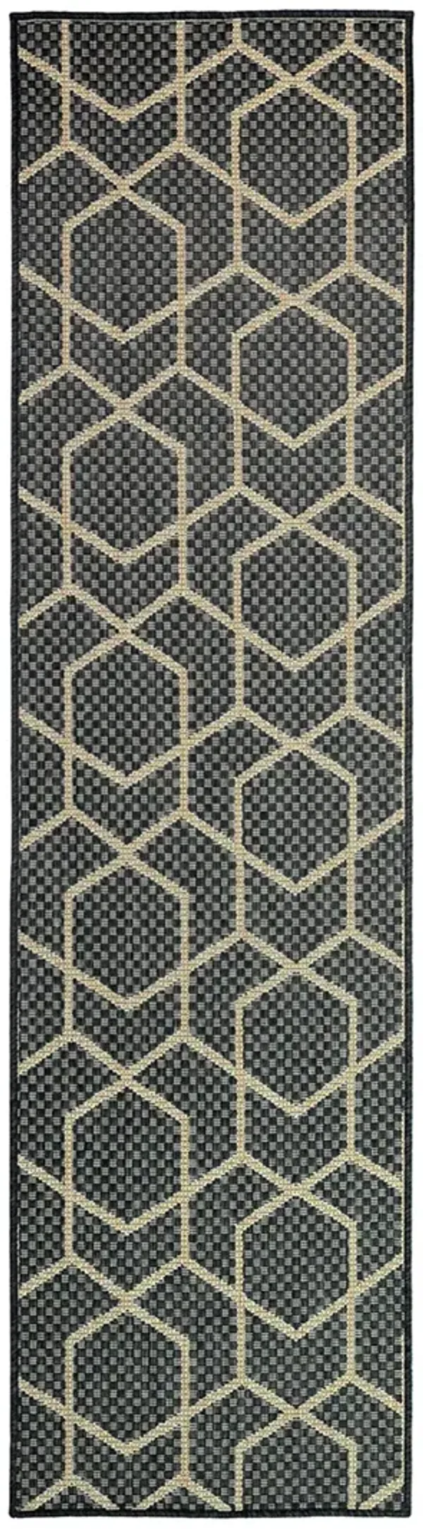 Horizon Indoor/Outdoor HOZ01 Charcoal 2'2" x 8' Rug