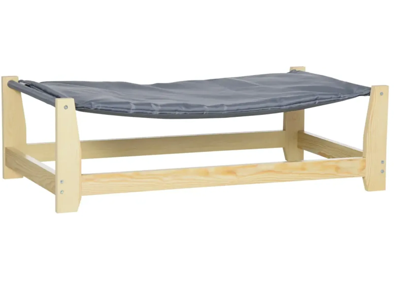 Wooden Pet Lounger: Raised Dog Cot with Cushion for Indoor/Outdoor