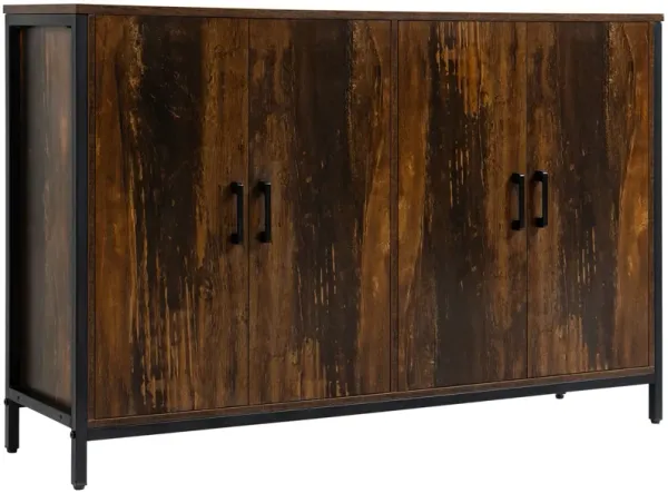 Rustic Brown Cabinet: Industrial Buffet Sideboard for Dining Room