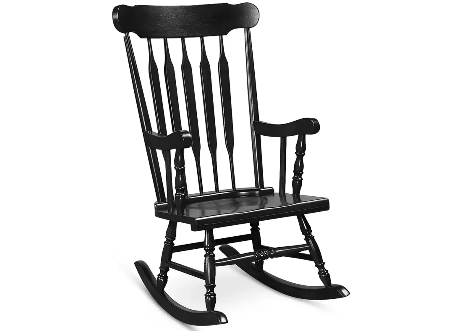 Rocking Chair with Solid Wooden Frame for Garden and Patio